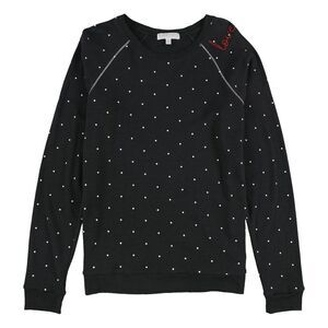 P.J. Salvage Womens Love Thermal Pajama Shirt, Black, NWT